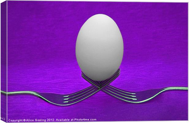 Balanced Breakfast in Purple Canvas Print by Alice Gosling