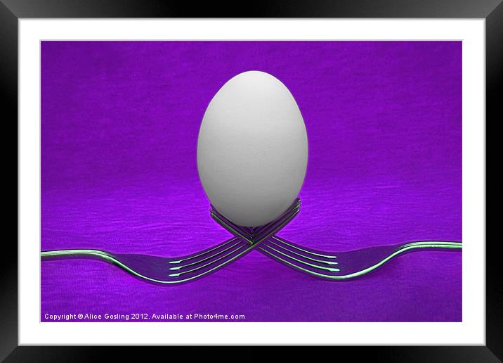 Balanced Breakfast in Purple Framed Mounted Print by Alice Gosling