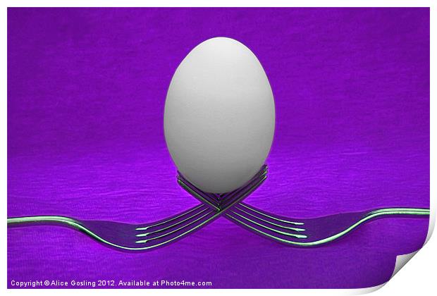 Balanced Breakfast in Purple Print by Alice Gosling