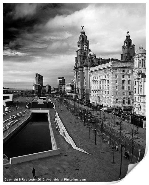 Liverpool Pier Head Print by Rob Lester