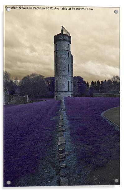 Eglinton Castle Tower Acrylic by Valerie Paterson