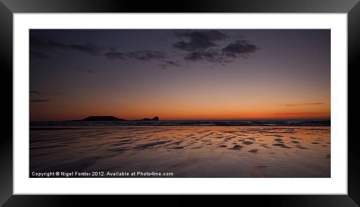 Rhossili Dusk Framed Mounted Print by Creative Photography Wales