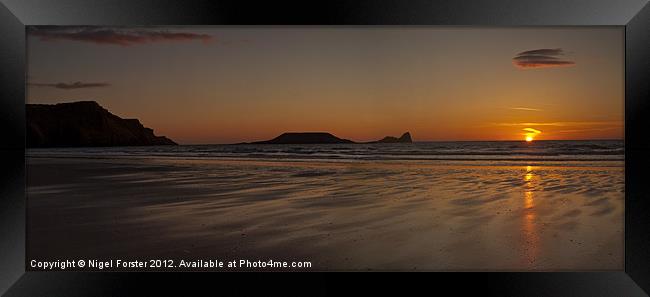 Worms Head panorama Framed Print by Creative Photography Wales