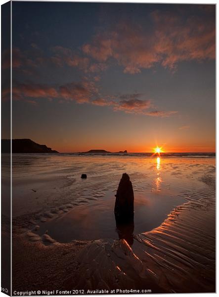 The Shipwreck at Rhossili Canvas Print by Creative Photography Wales