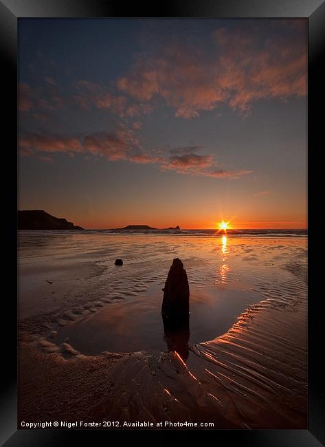 The Shipwreck at Rhossili Framed Print by Creative Photography Wales