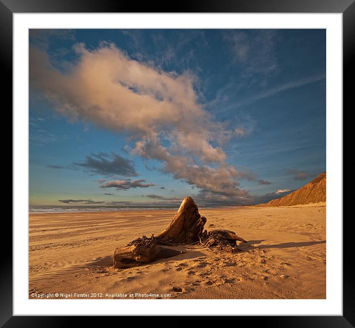Driftwood at Rhossili Framed Mounted Print by Creative Photography Wales