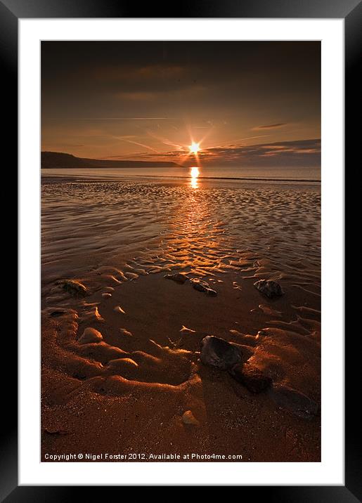 Port Eynon Sunrise Framed Mounted Print by Creative Photography Wales