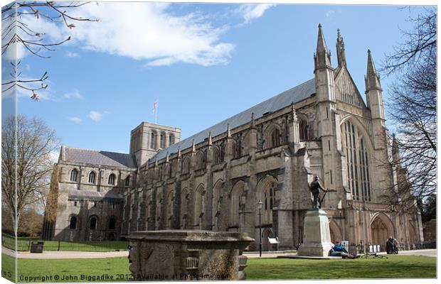 Winchester Cathedral Canvas Print by John Biggadike
