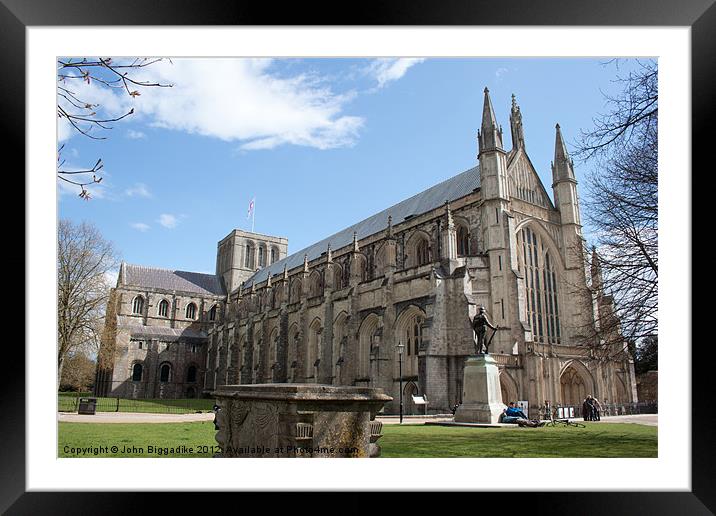 Winchester Cathedral Framed Mounted Print by John Biggadike