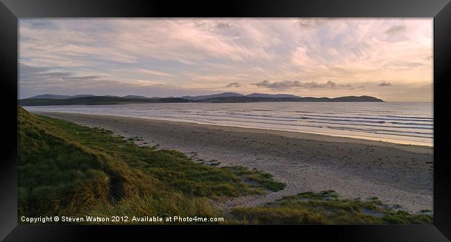 Dooey Strand Framed Print by Steven Watson