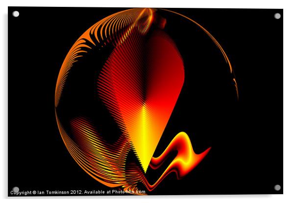 Fire Globe Acrylic by Ian Tomkinson