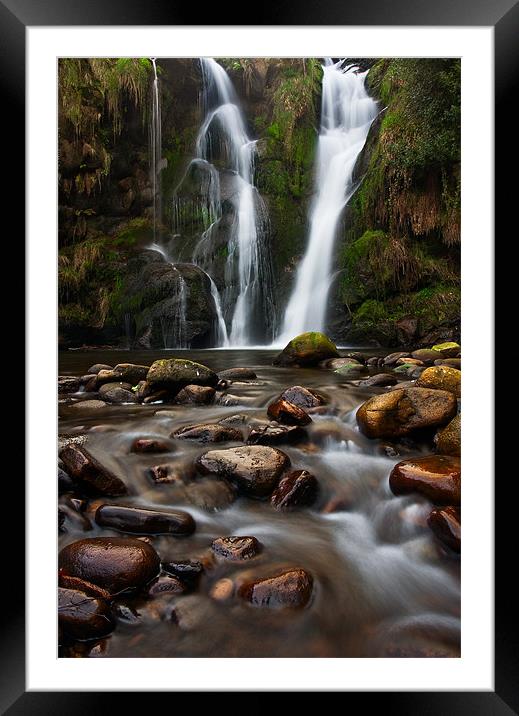 Serene Waterfall Oasis Framed Mounted Print by Jim Round