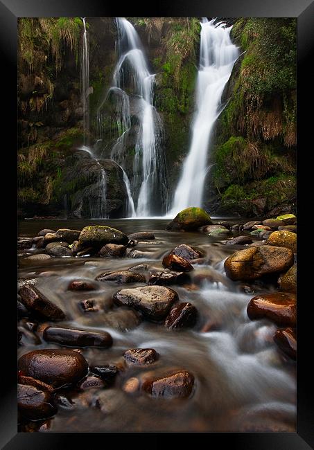 Serene Waterfall Oasis Framed Print by Jim Round