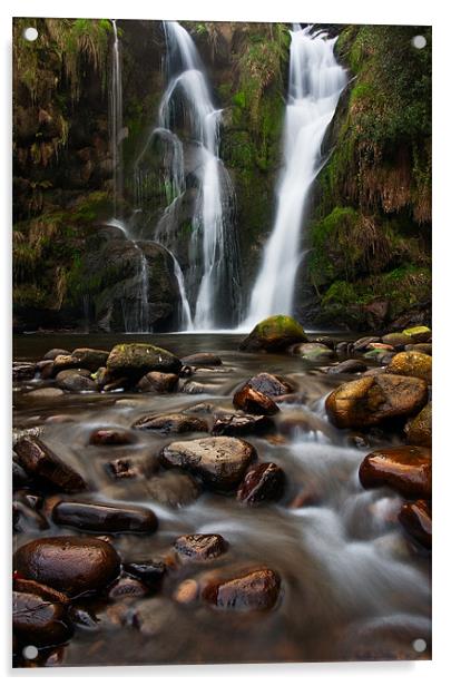 Serene Waterfall Oasis Acrylic by Jim Round
