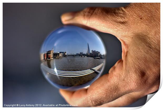 The Shard through a crystal ball Print by Lucy Antony