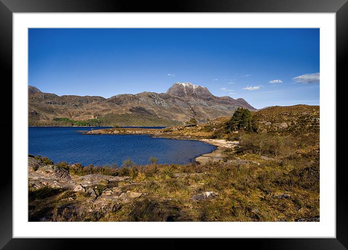 Slioch and Loch Maree Framed Mounted Print by Jacqi Elmslie