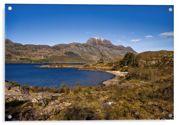 Slioch and Loch Maree Acrylic by Jacqi Elmslie