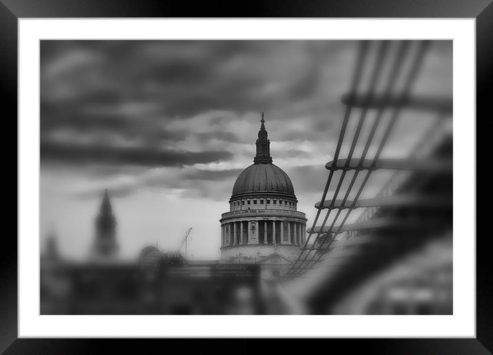 St Pauls and Bridge Framed Mounted Print by Dean Messenger
