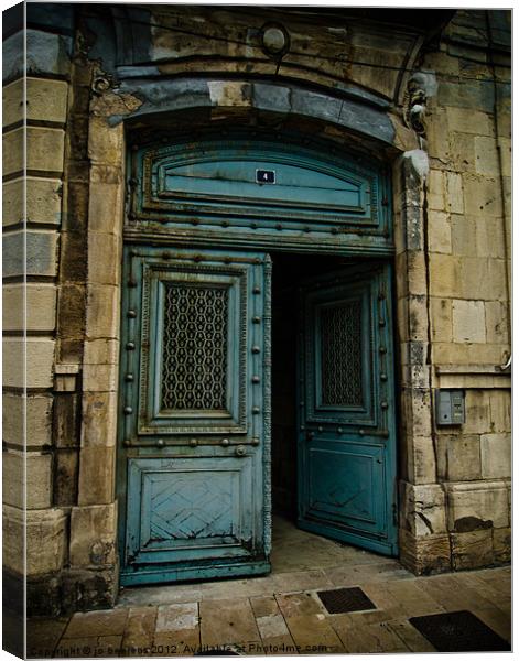 the blue entrance Canvas Print by Jo Beerens