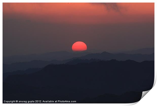 glorious sunset Print by anurag gupta