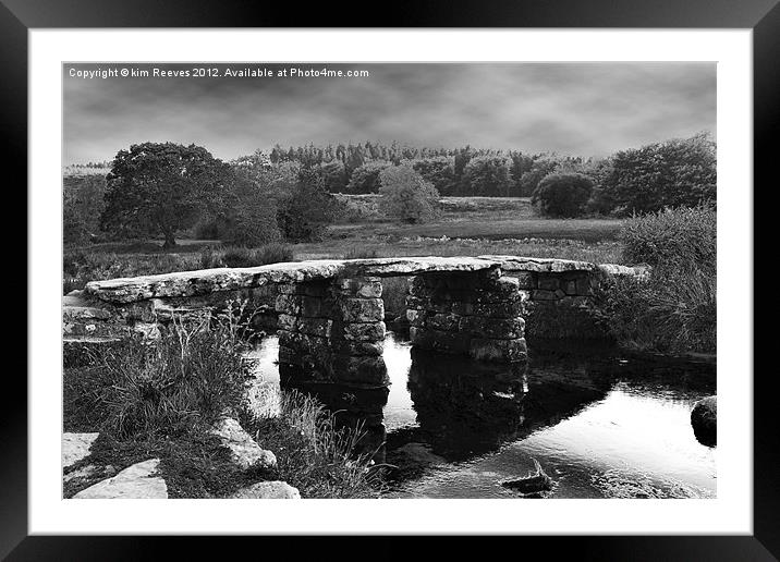 Ancient Dartmoor Bridge Framed Mounted Print by kim Reeves