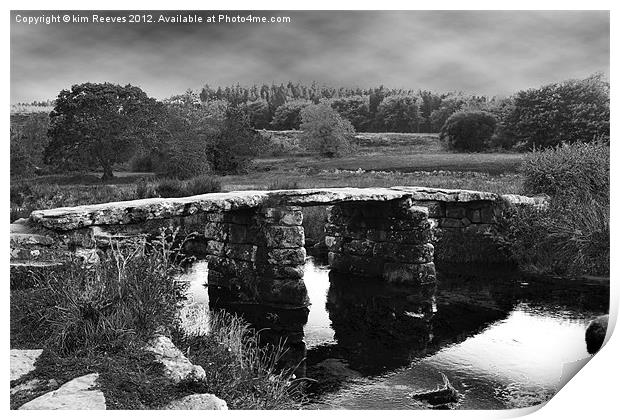 Ancient Dartmoor Bridge Print by kim Reeves