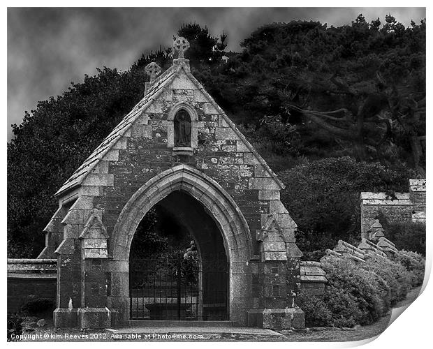 Churchyard At St Michaels Mount Print by kim Reeves