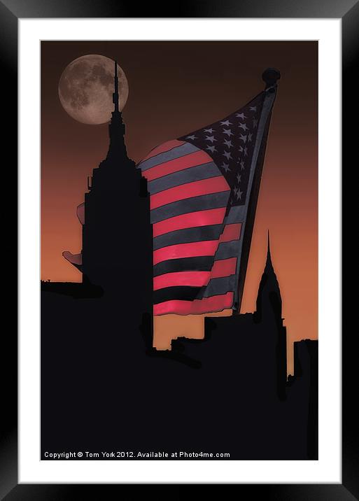 THE BIG CITY SILHOUETTE Framed Mounted Print by Tom York