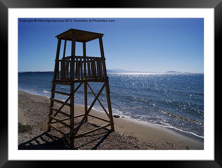 Lifeguard tower Framed Mounted Print by Alfani Photography