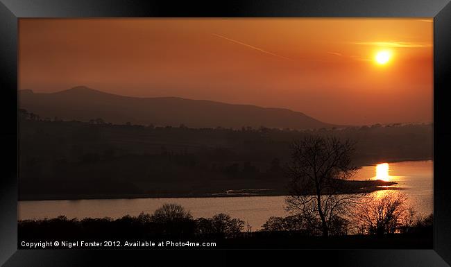 Llangorse Lake sunset Framed Print by Creative Photography Wales
