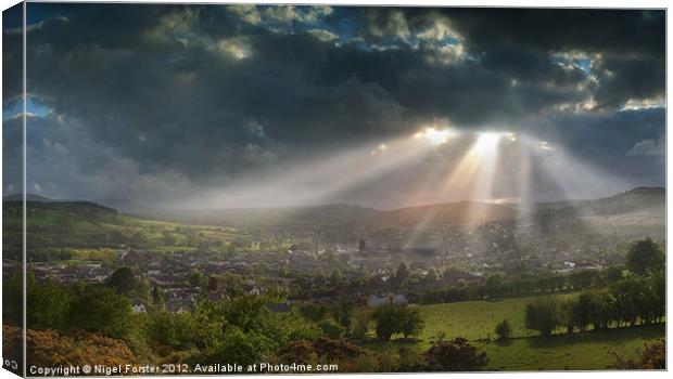 Brecon sunburst Canvas Print by Creative Photography Wales