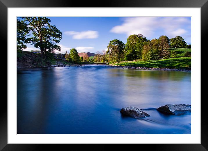 Serene Sunset at River Wharfe Framed Mounted Print by Jim Round
