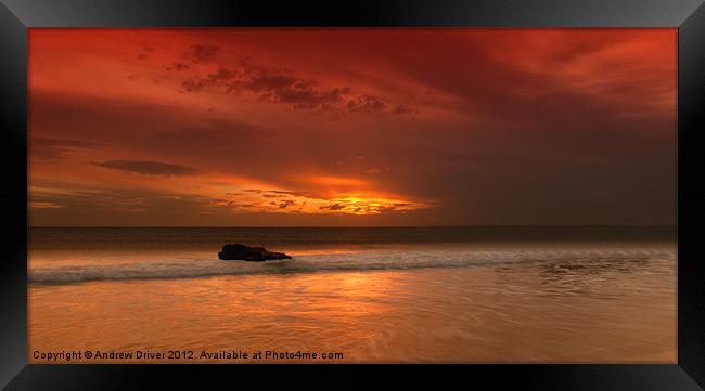 Lonely Rock Framed Print by Andrew Driver