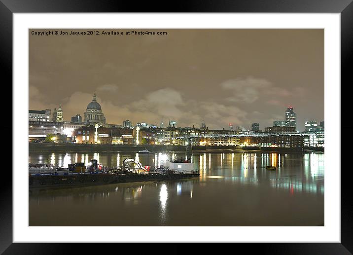 St Pauls Midnight Framed Mounted Print by Jon Jaques