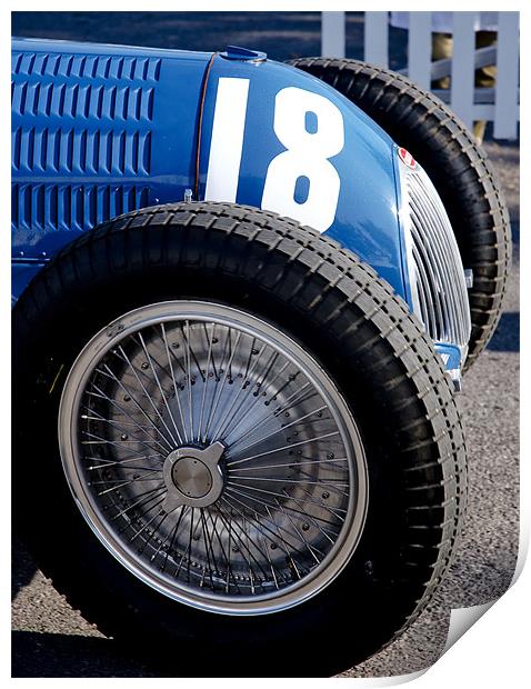 Blue Bugatti Print by Marc Melander