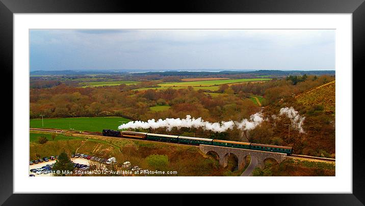 Crossing the viaduct. Framed Mounted Print by Mike Streeter