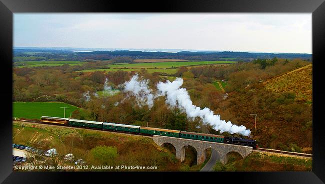Crossing the viaduct. 2 Framed Print by Mike Streeter