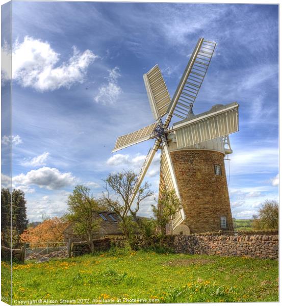 Heage Windmill Canvas Print by Alison Streets