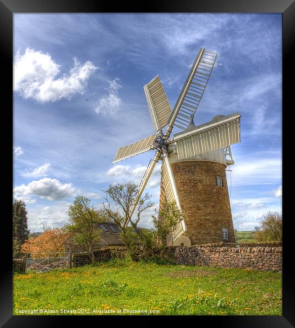 Heage Windmill Framed Print by Alison Streets
