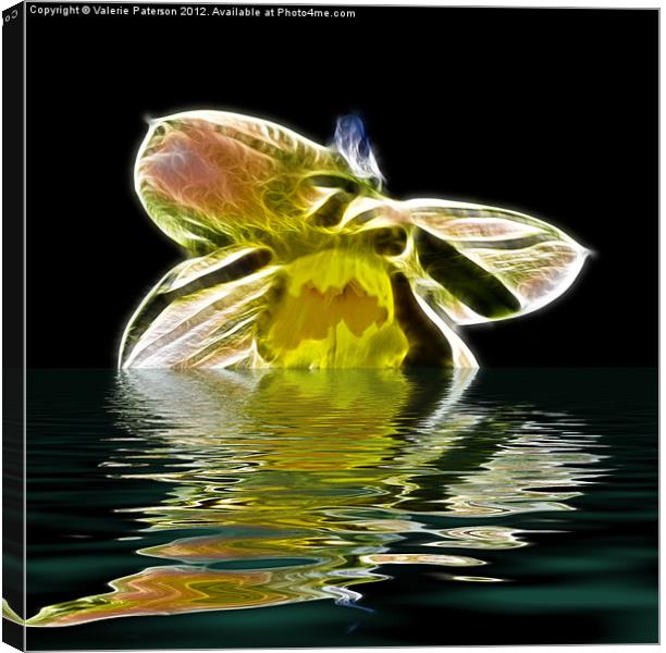 Watery Petals Canvas Print by Valerie Paterson