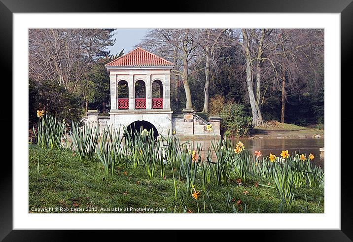 Boathouse in spring Framed Mounted Print by Rob Lester