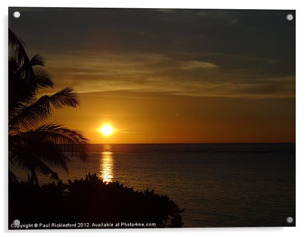 Tropical sunset Acrylic by Paul Rickford