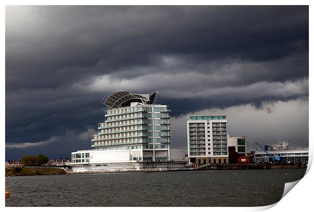 Cardiff Bay and St David's Hotel Print by Gail Johnson