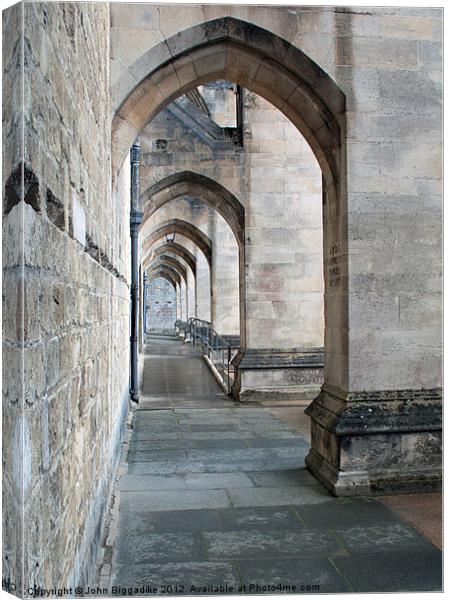 Winchester Cathedral Arches Canvas Print by John Biggadike