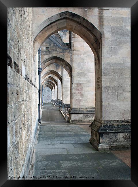 Winchester Cathedral Arches Framed Print by John Biggadike