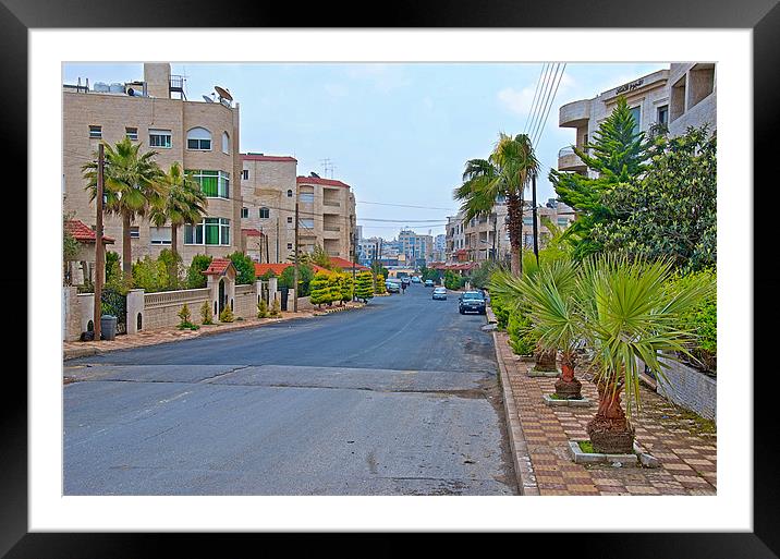 AMMAN'S BEAUTIFUL AND CLEAN STREET Framed Mounted Print by radoslav rundic