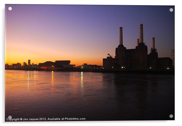 Sunrise at Battersea Power Station Acrylic by Jon Jaques