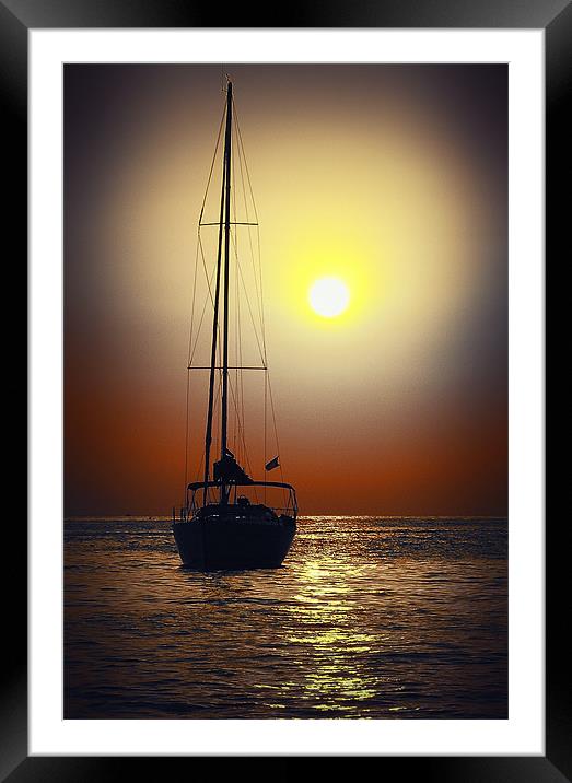 Cafe Del Mar- At Sunset..... Framed Mounted Print by martin kimberley