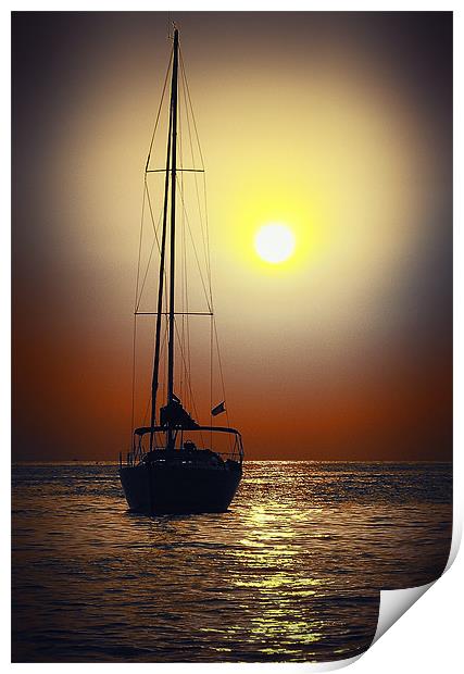 Cafe Del Mar- At Sunset..... Print by martin kimberley