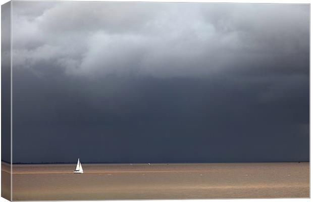 Storm and sailboat Canvas Print by Gail Johnson